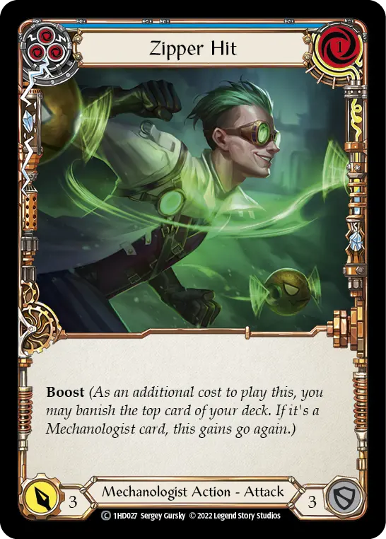 Card: Zipper Hit (blu)