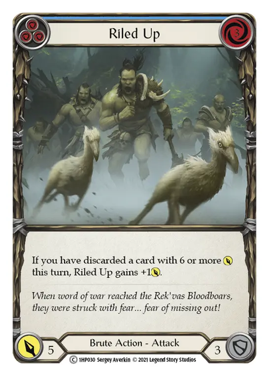 Card: Riled Up (blu)