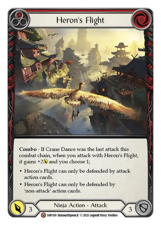 Card: Heron's Flight (red)
