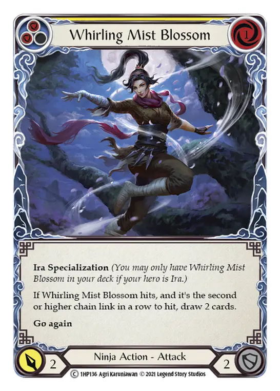 Card: Whirling Mist Blossom (yel)