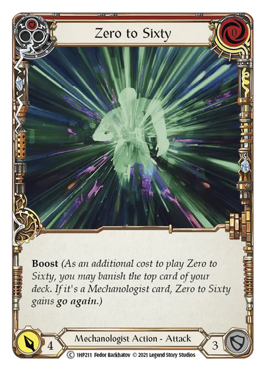 Card: Zero to Sixty (red)