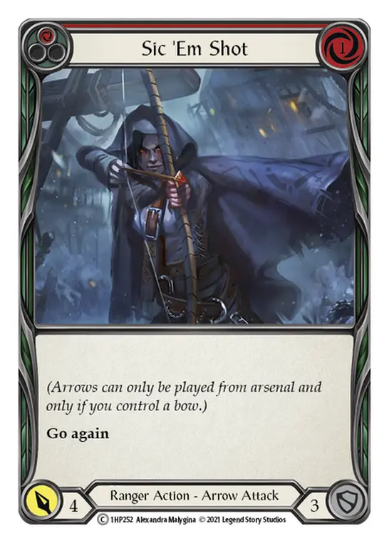 Card: Sic 'Em Shot (red)
