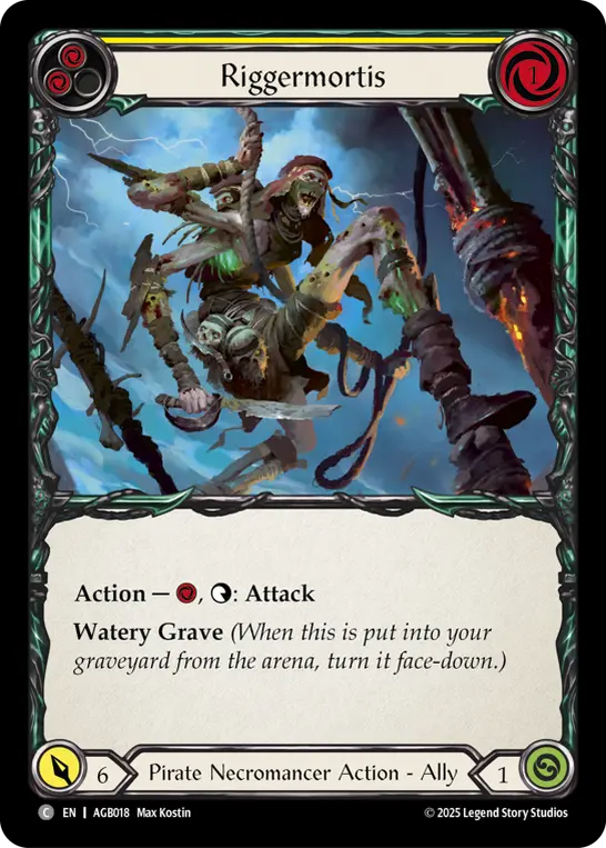Card image of Riggermortis (Yellow)