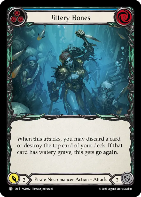 Card image of Jittery Bones (Blue)