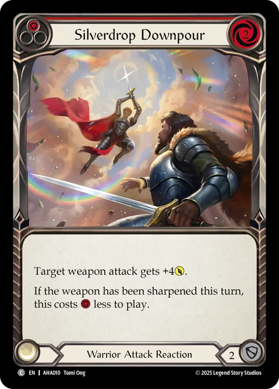 Card: Silverdrop Downpour (red)