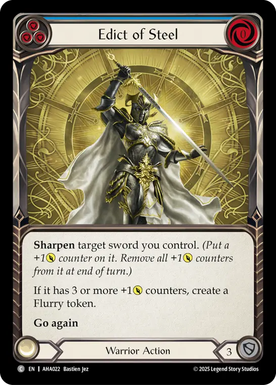 Card: Edict of Steel (blu)