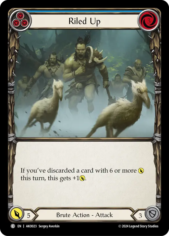 Card: Riled Up (blu)