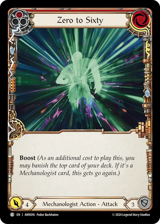 Card: Zero to Sixty (red)
