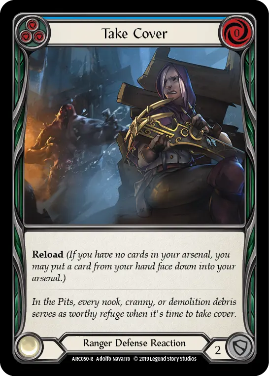 Card: Take Cover (blu)