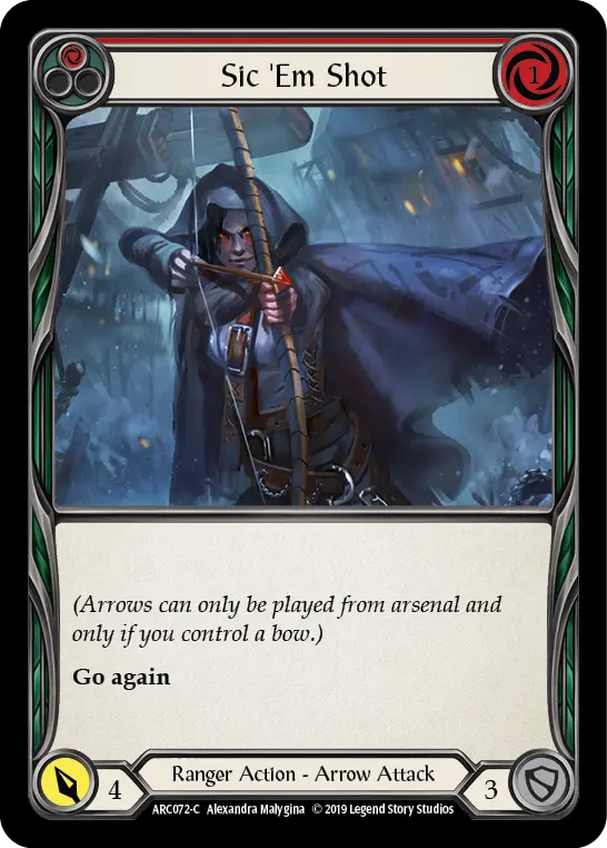 Card: Sic 'Em Shot (red)