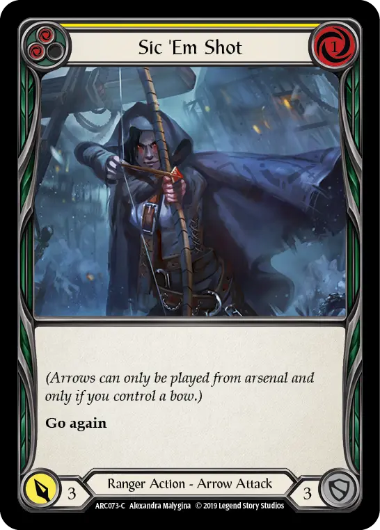 Card: Sic 'Em Shot (yel)