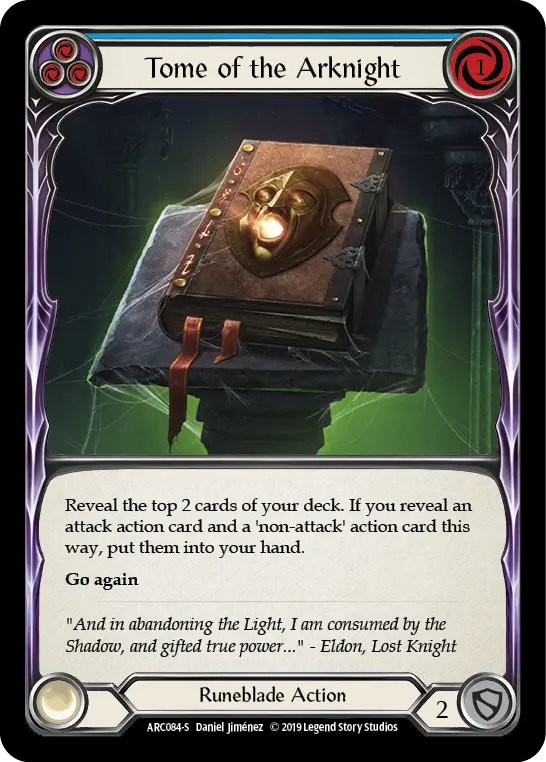 Card: Tome of the Arknight (blu)