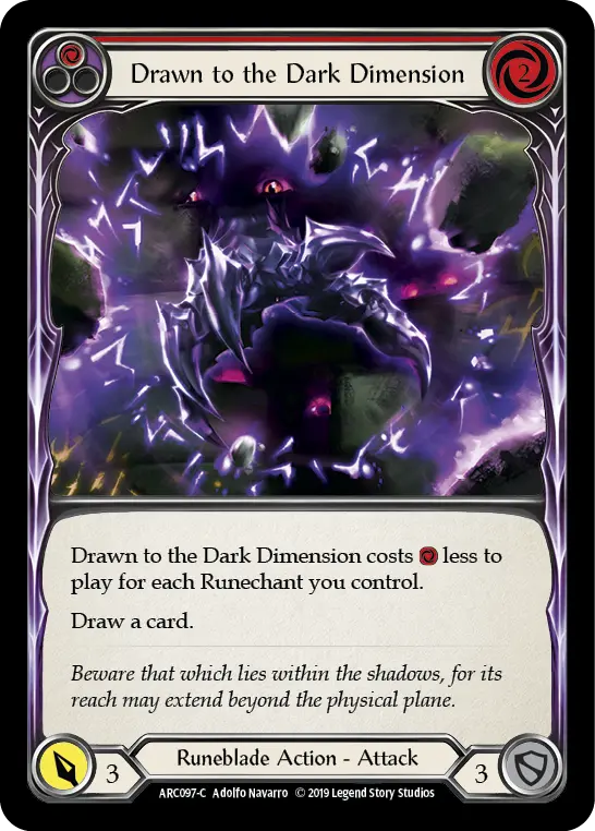 Card: Drawn to the Dark Dimension (red)
