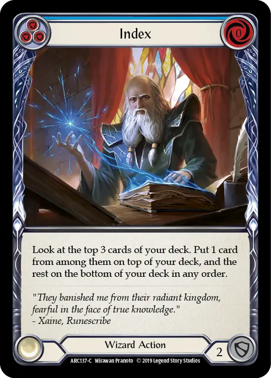 Card: Index (blu)