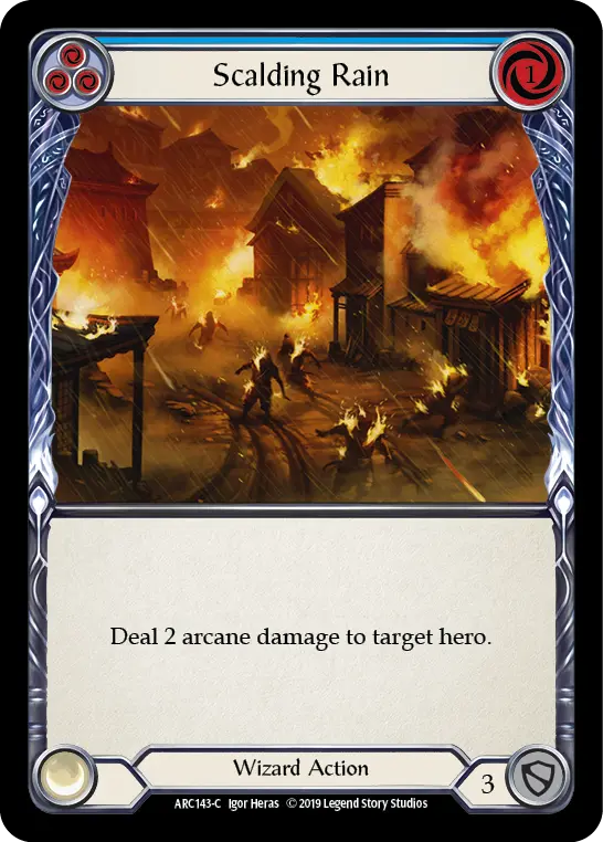 Card: Scalding Rain (blu)