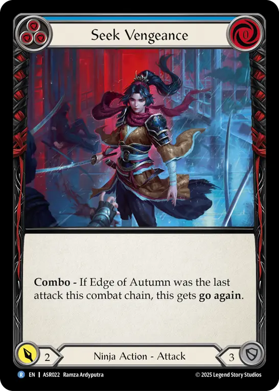 Card image of Seek Vengeance (Blue)