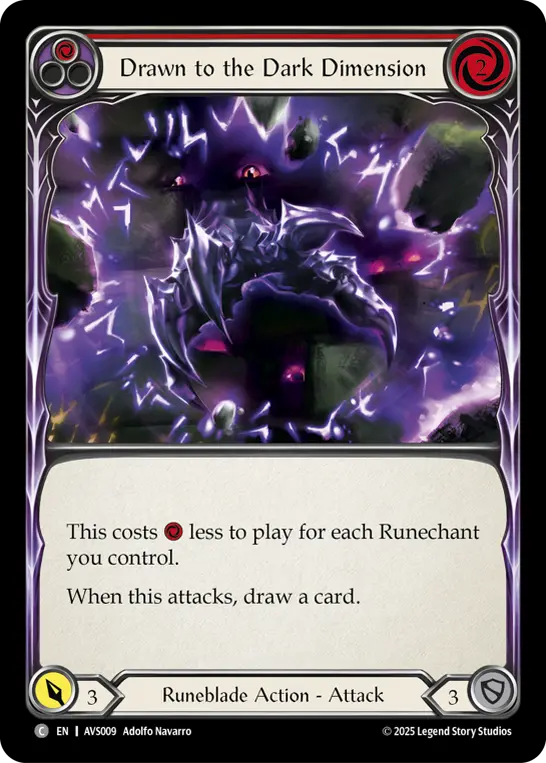 Card: Drawn to the Dark Dimension (red)