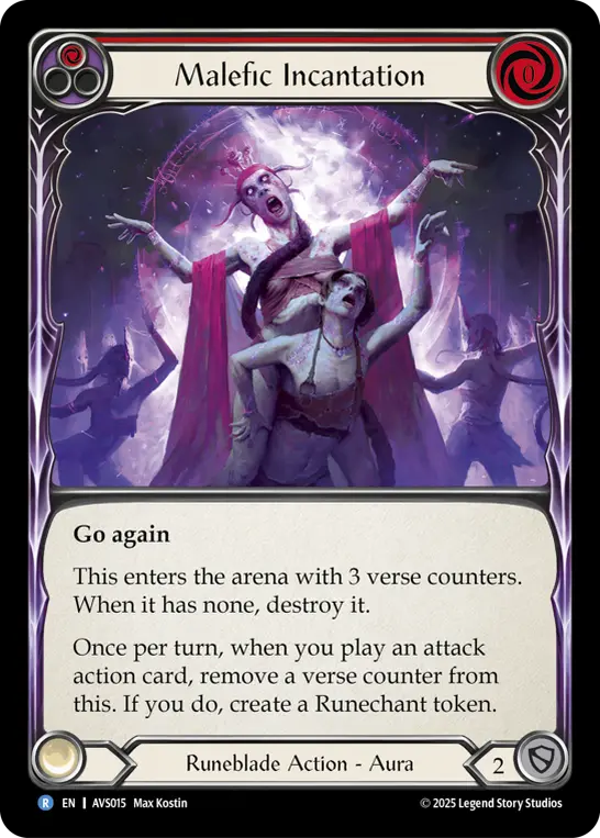 Card: Malefic Incantation (red)
