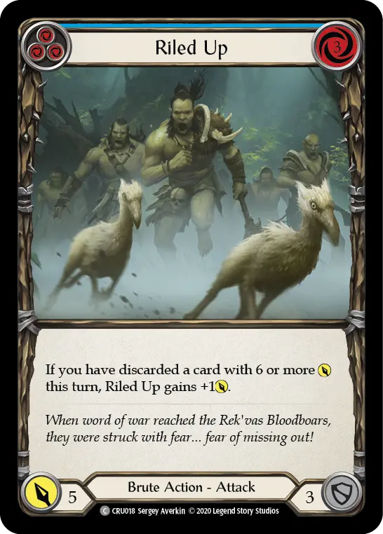 Card: Riled Up (blu)