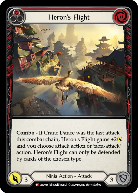 Card: Heron's Flight (red)