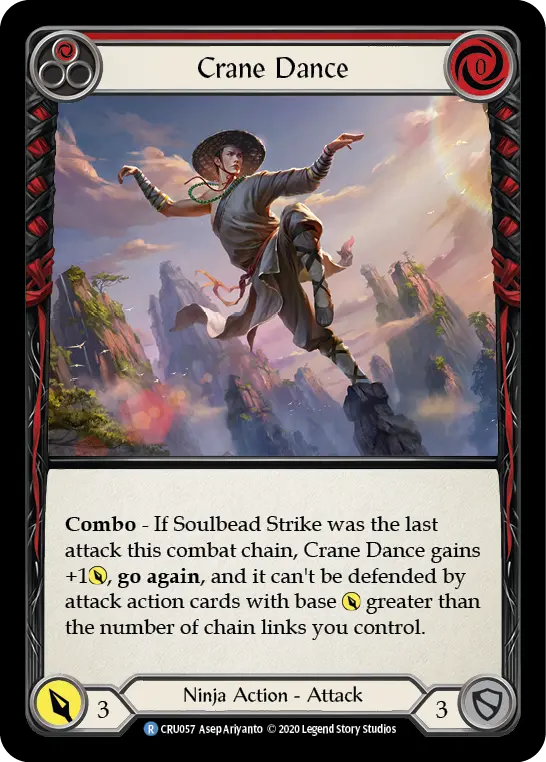 Card: Crane Dance (red)