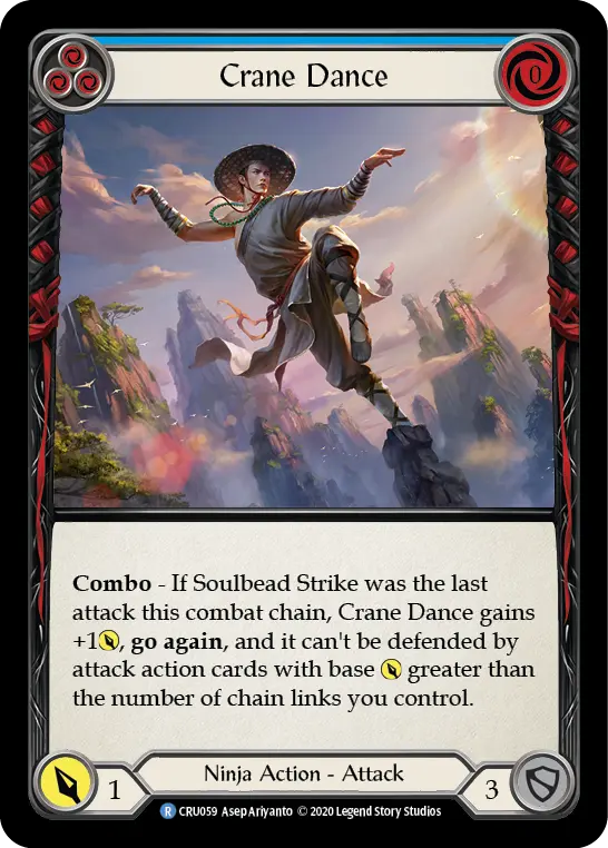 Card: Crane Dance (blu)