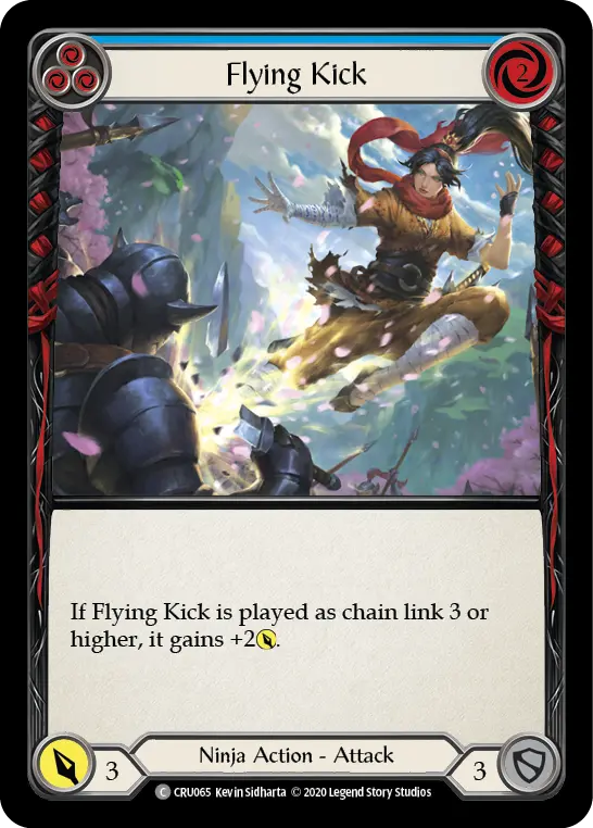 Card: Flying Kick (blu)