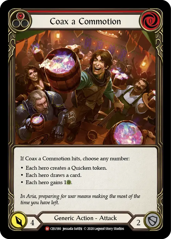 Card: Coax a Commotion (red)