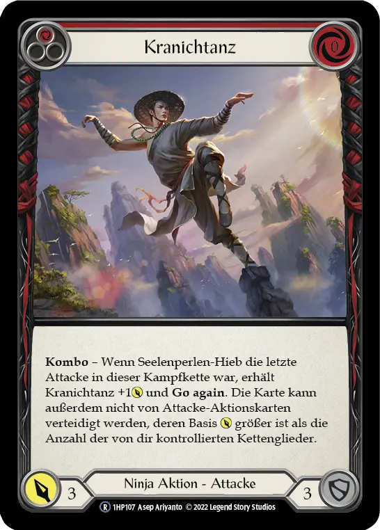 Card: Crane Dance (red)