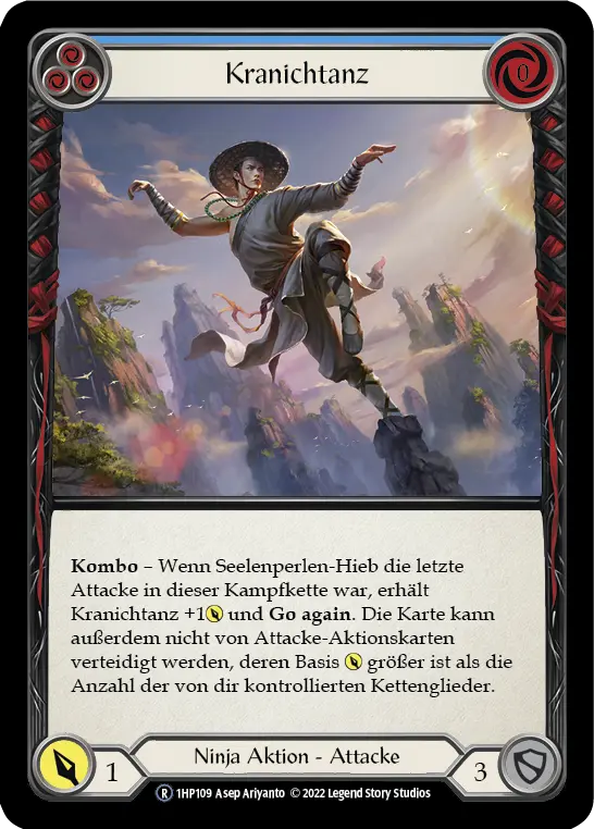 Card: Crane Dance (blu)