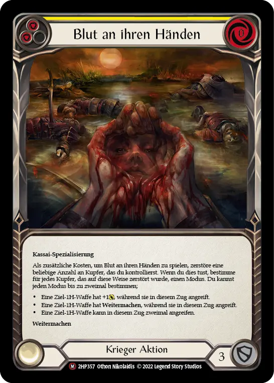 Card: Blood on Her Hands (yel)