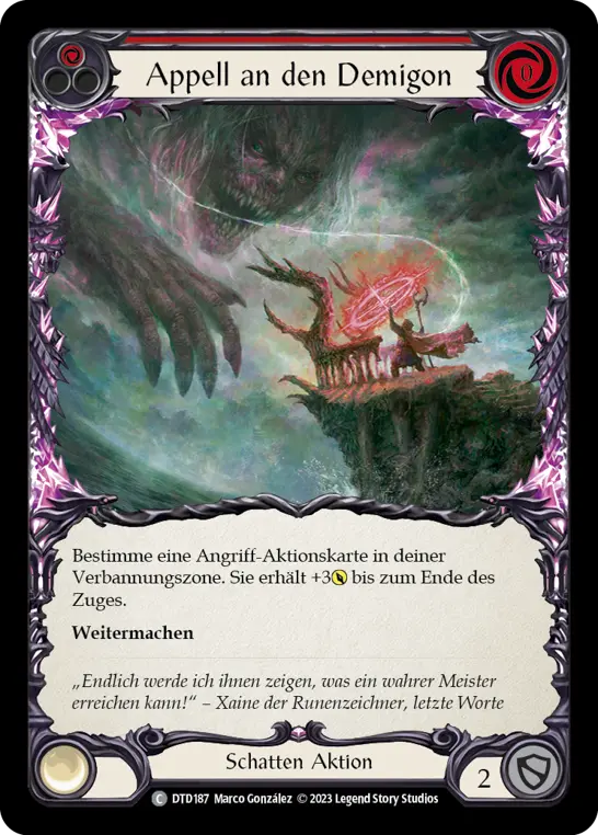 Card: Beseech the Demigon (red)