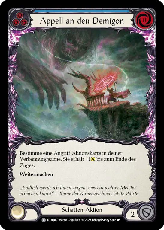 Card: Beseech the Demigon (blu)