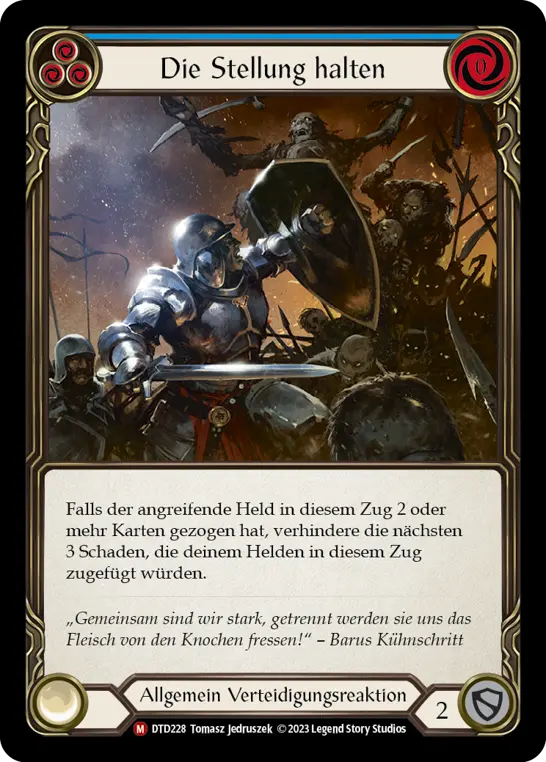 Card: Hold the Line (blu)