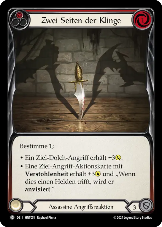 Card: Two Sides to the Blade (red)