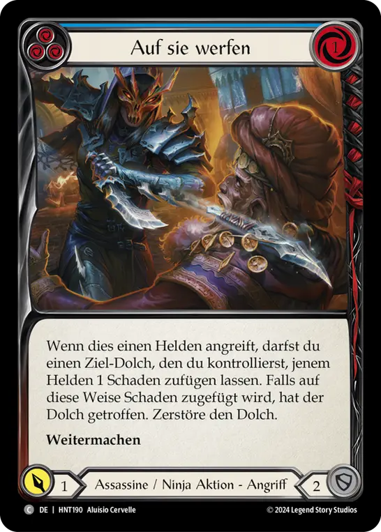 Card: Throw Yourself at Them (blu)