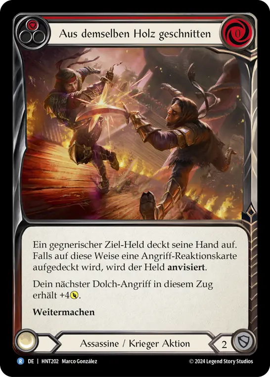 Card: Cut from the Same Cloth (red)