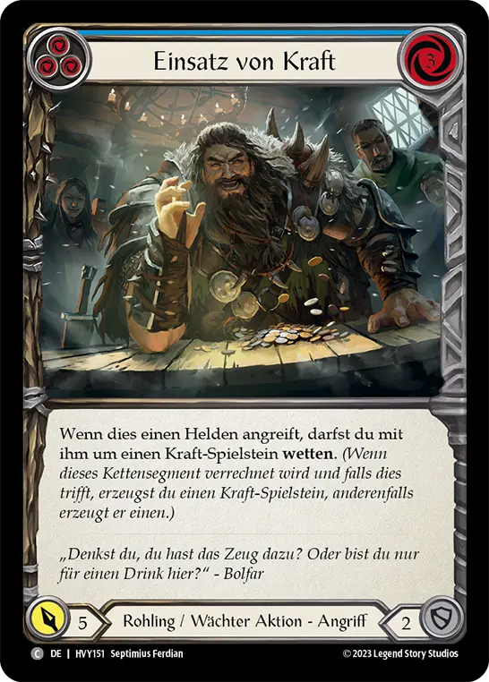 Card: Wage Might (blu)