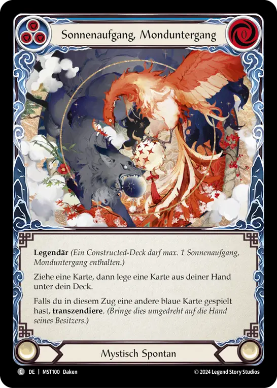 Card: Rising Sun, Setting Moon (blu)