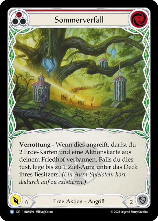 Card: Summer's Fall (red)