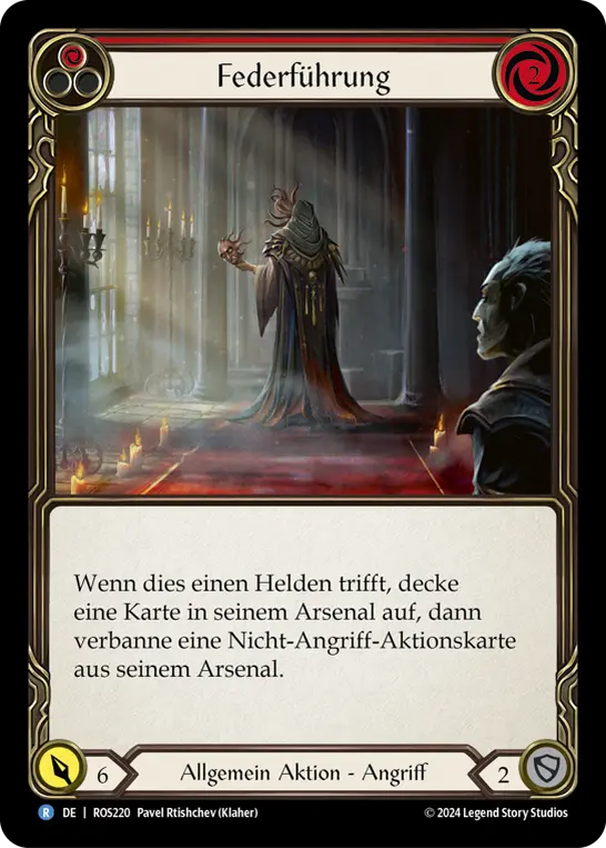Card: Hand Behind the Pen (red)