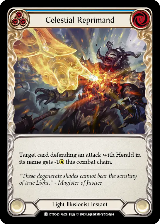 Card: Celestial Reprimand (blu)