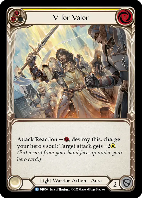 Card: V for Valor (yel)
