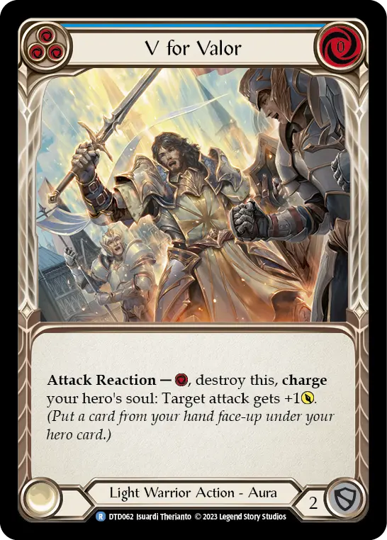 Card: V for Valor (blu)