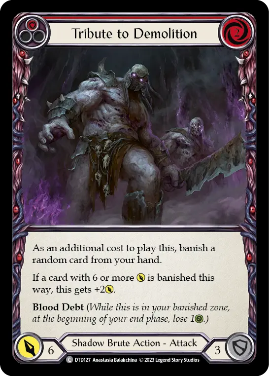 Card: Tribute to Demolition (red)