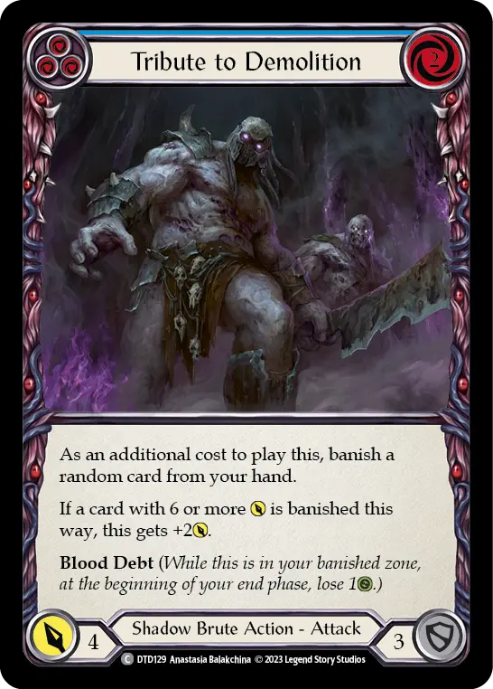 Card: Tribute to Demolition (blu)