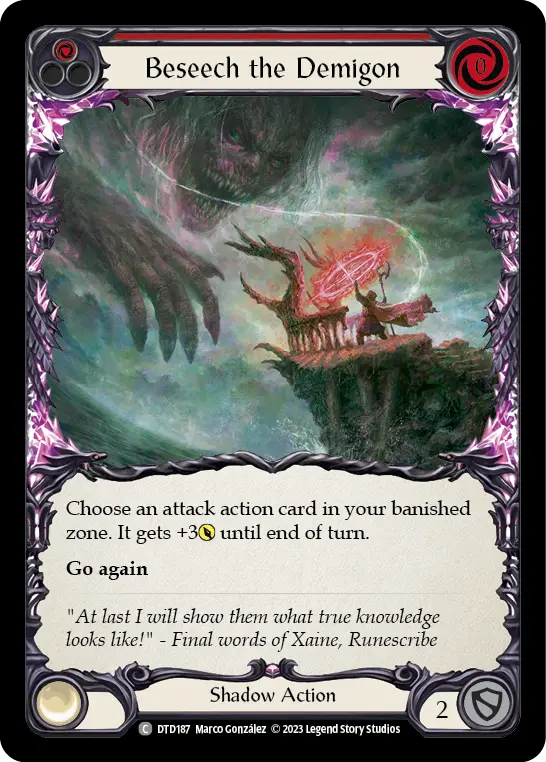 Card: Beseech the Demigon (red)