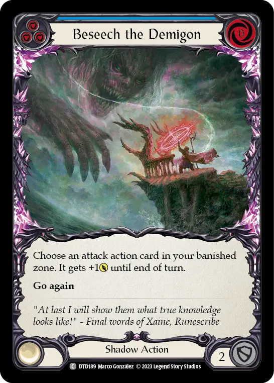 Card: Beseech the Demigon (blu)