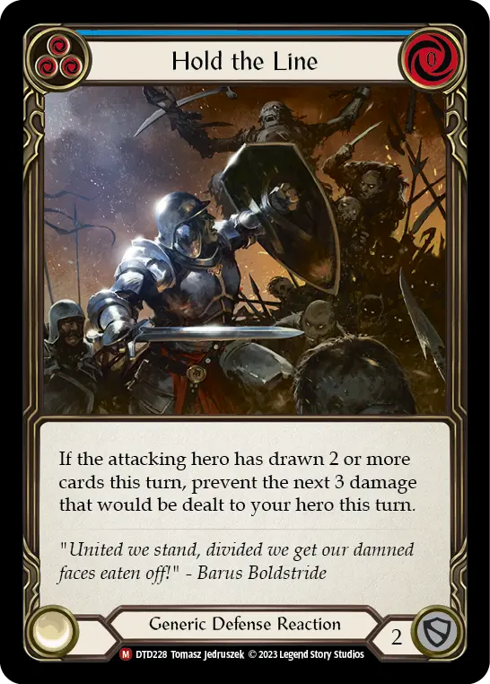 Card: Hold the Line (blu)