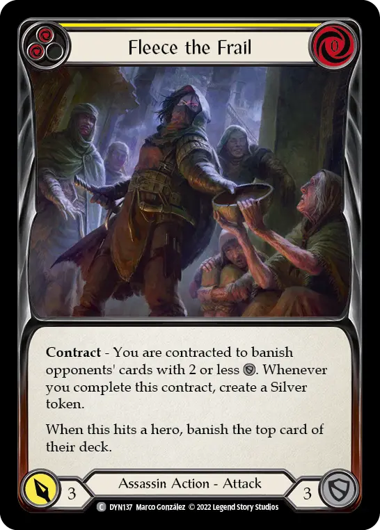 Card: Fleece the Frail (yel)